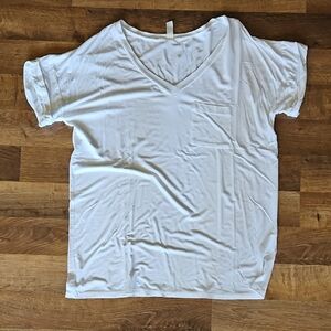 Flamingo Oversized White Vneck Tshirt